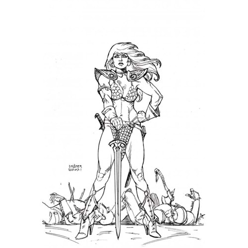 INVINCIBLE RED SONJA # 1 1:50 LINSNER LINE ART VIRGIN VARIANT