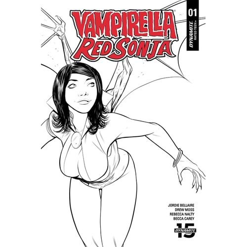 VAMPIRELLA RED SONJA # 1 1:10 MOSS BLACK&WHITE