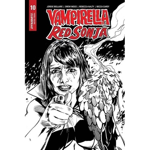 VAMPIRELLA RED SONJA # 10 1:15 MOONEY HOMAGE BLACK&WHITE