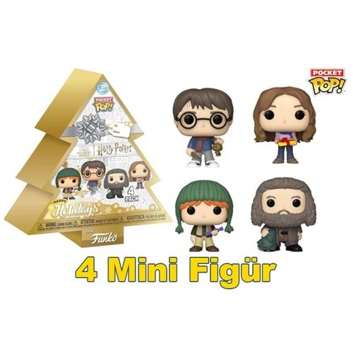 FUNKO POP POCKET POP 4 PACK HARRY POTTER HAPPY HOLIDAYS TREE BOX