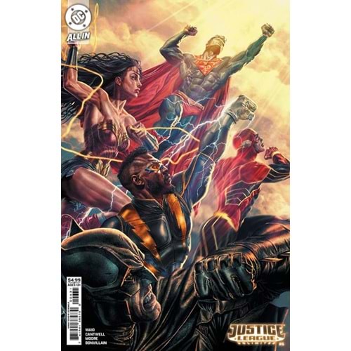 JUSTICE LEAGUE UNLIMITED # 6 COVER B LEE BERMEJO CARD STOCK VARIANT (WE ARE YESTERDAY)