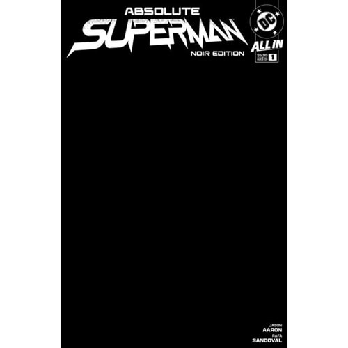 ABSOLUTE SUPERMAN NOIR EDITION # 1 (ONE-SHOT) COVER B BLACK BLANK CARD STOCK VARIANT