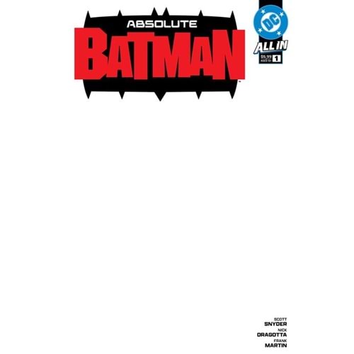 ABSOLUTE BATMAN # 1 FOURTH PRINTING COVER C BLANK VARIANT