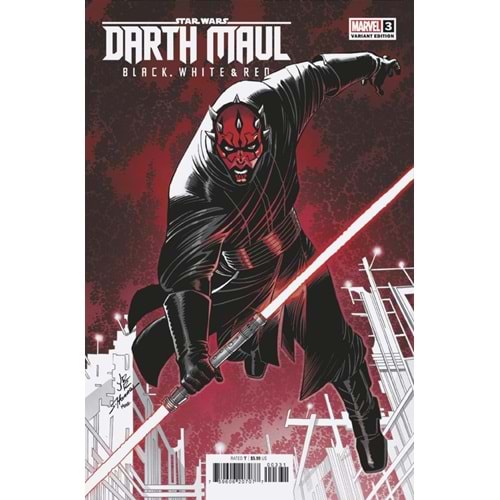 STAR WARS DARTH MAUL BLACK WHITE RED # 3 ROMITA JR VARIANT