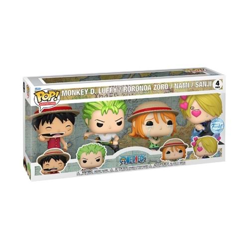 FUNKO POP ANIMATION ONE PIECE MONKEY D LUFFY RORONOA ZORO NAMI SANJI 4-PACK