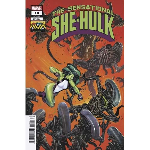 SENSATIONAL SHE-HULK (2023) # 10 JOSH CASSARA MARVEL VS ALIEN VARIANT