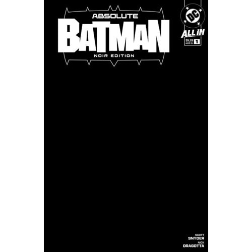 ABSOLUTE BATMAN NOIR EDITION # 1 (ONE-SHOT) COVER B BLACK BLANK CARD STOCK VARIANT