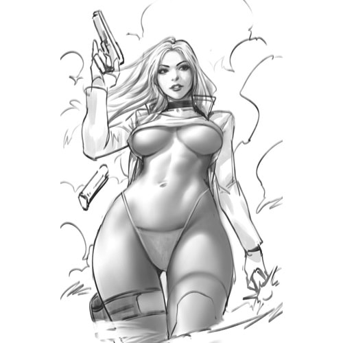 HEAT SEEKER EXPOSED A GUN HONEY SERIES # 2 (OF 4) COVER I 1:5 DERRICK CHEW SKETCH VARIANT