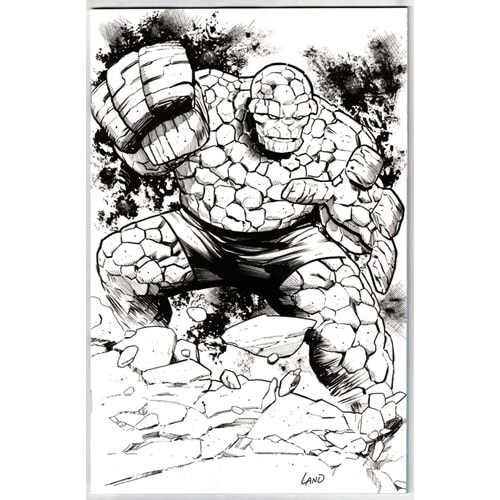 FANTASTIC FOUR (2022) # 7 1:50 GREG LAND BLACK & WHITE VIRGIN VARIANT