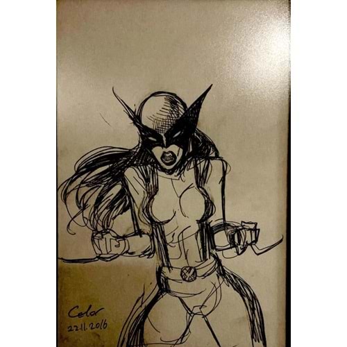 ALL NEW WOLVERINE LAURA KINNEY SKETCH BY CELOR CELAL KOÇ ÇERÇEVELİ