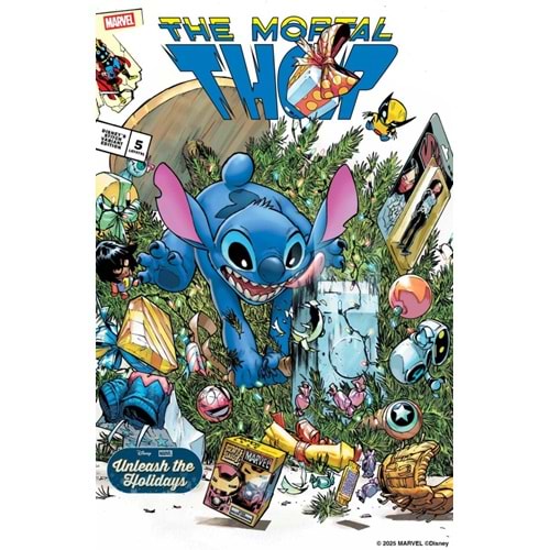 MORTAL THOR #5 HUMBERTO RAMOS DISNEY STITCH UNLEASH THE HOLIDAYS VARIANT