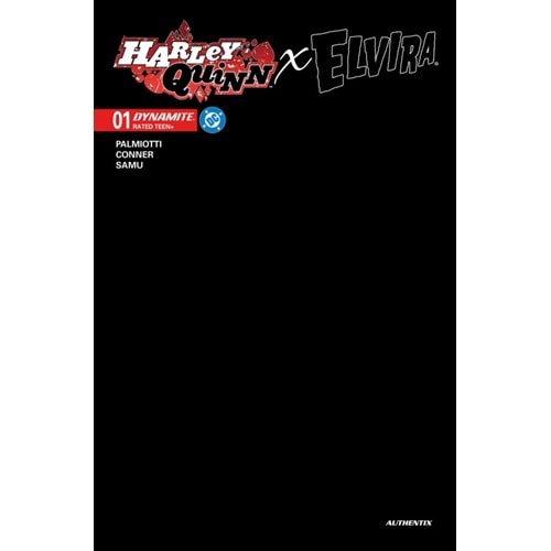 HARLEY QUINN X ELVIRA #1 COVER X ALL HALLOWS EVE BLACK BLANK AUTHENTIX FOC BONUS VARIANT