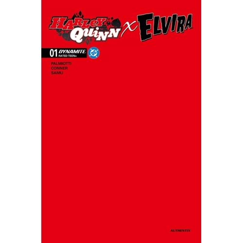 HARLEY QUINN X ELVIRA #1 COVER W FIERY RED BLANK AUTHENTIX FOC BONUS VARIANT