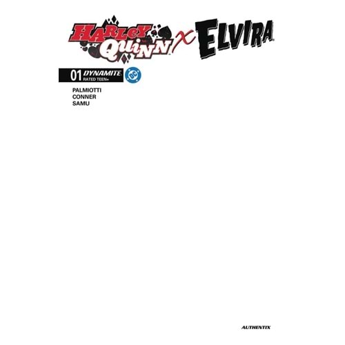 HARLEY QUINN X ELVIRA #1 COVER J BLANK AUTHENTIX VARIANT