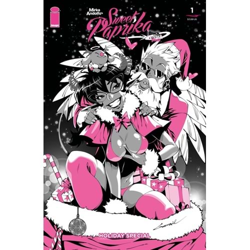 MIRKA ANDOLFOS SWEET PAPRIKA BLACK WHITE & PINK HOLIDAY SPECIAL #1 (ONE-SHOT) COVER B GODTAIL VARIANT