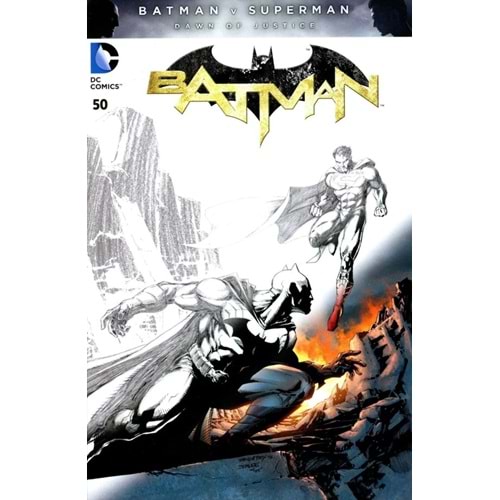 BATMAN (2011) # 50 JIM LEE BATMAN VS SUPERMAN HALF COLOR COVER VARIANT