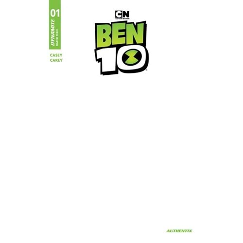 BEN 10 (2026) #1 COVER F BLANK AUTHENTIX VARIANT