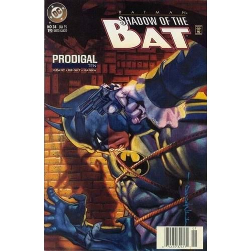 BATMAN SHADOW OF THE BAT # 34 NEWSSTAND (ARKA SAYFADA FİYAT ETİKETİ VAR)