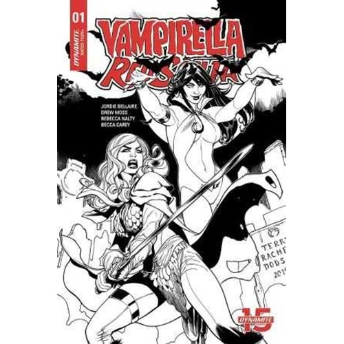 VAMPIRELLA RED SONJA # 1 1:50 DODSON BLACK&WHITE