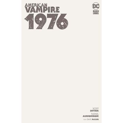 AMERICAN VAMPIRE 1976 # 1 BLANK VARIANT