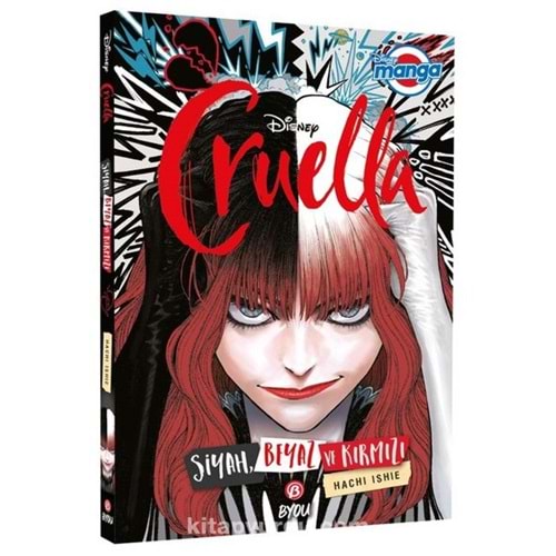 DISNEY MANGA CRUELLA SİYAH BEYAZ VE KIRMIZI