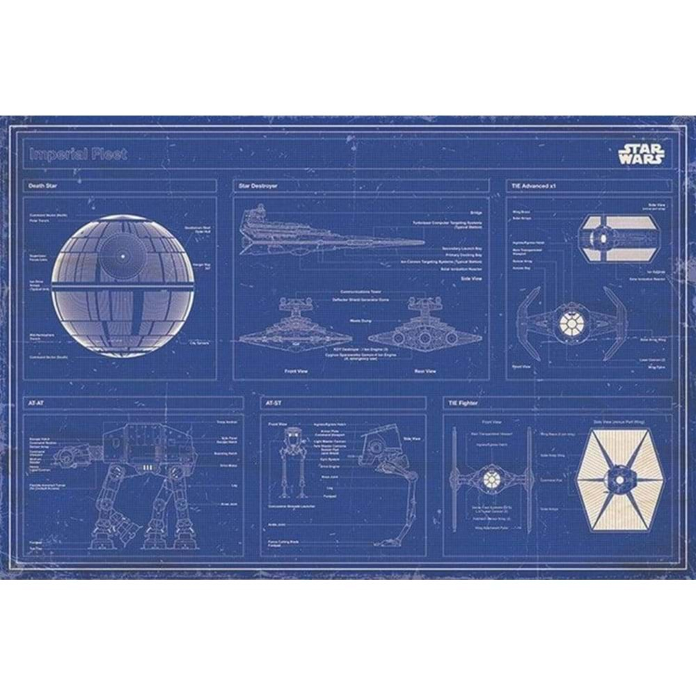 STAR WARS IMPERIAL FLEET BLUEPRINT POSTER