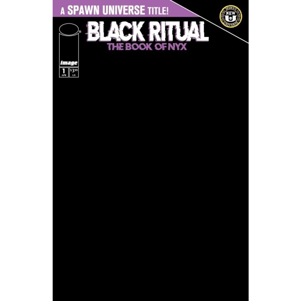 SPAWN BLACK RITUAL THE BOOK OF NYX #1 (OF 7) COVER D BLANK COVER VARIANT