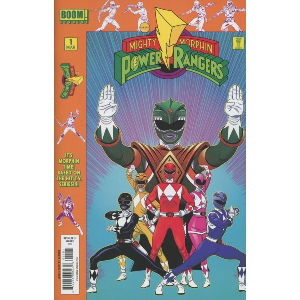 DF MIGHTY MORPHIN POWER RANGERS # 1 MOORE LAUNCH PARTY VARIANT KYLE HIGGINS İMZALI SERTİFİKALI