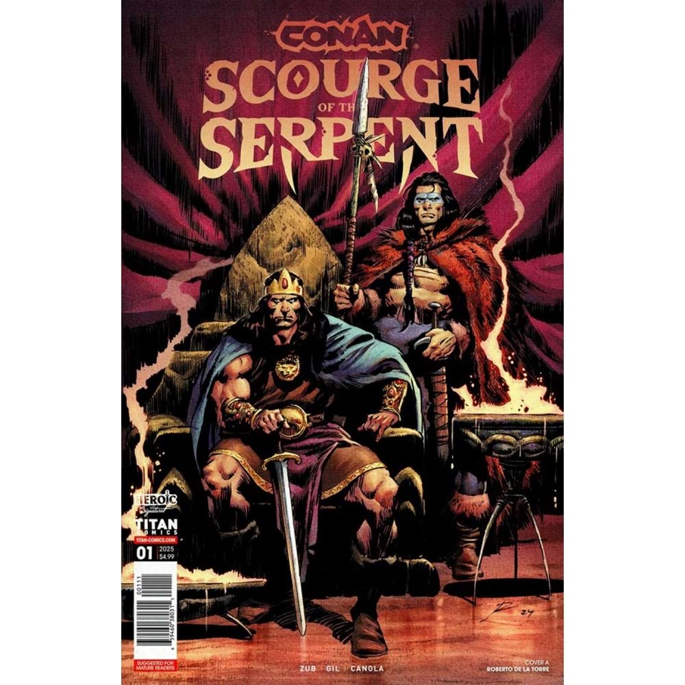CONAN THE BARBARIAN SCOURGE OF THE SERPENT #1 (OF 4) COVER A ROBERTO DE LA TORRE