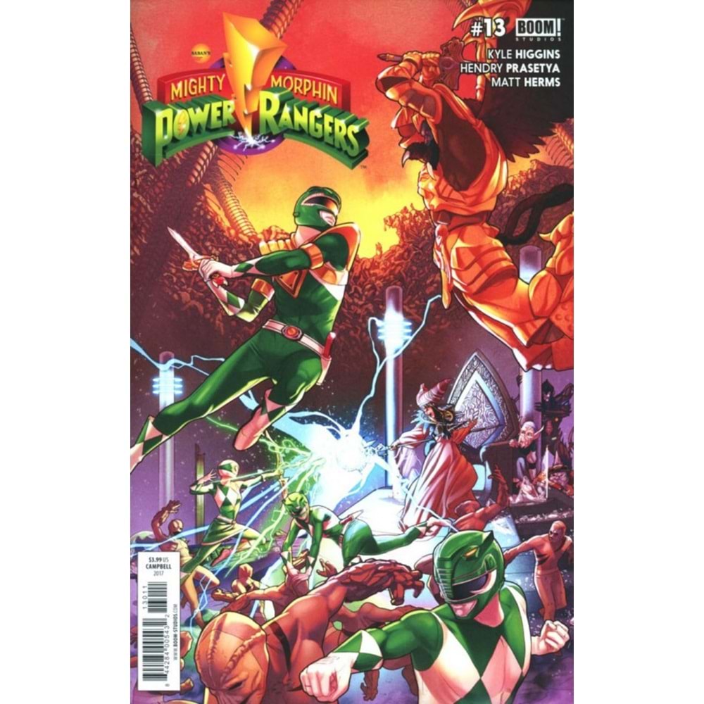 MIGHTY MORPHIN POWER RANGERS # 13 COVER A CAMPBELL