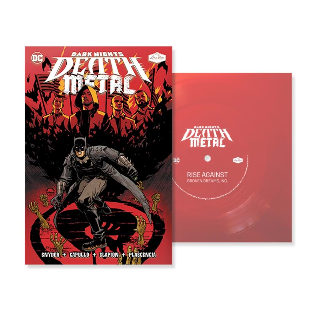 DARK NIGHTS DEATH METAL # 1 SOUNDTRACK SPEC ED RISE AGAINST WITH FLEXI SINGLE BROKEN DREAMS INC